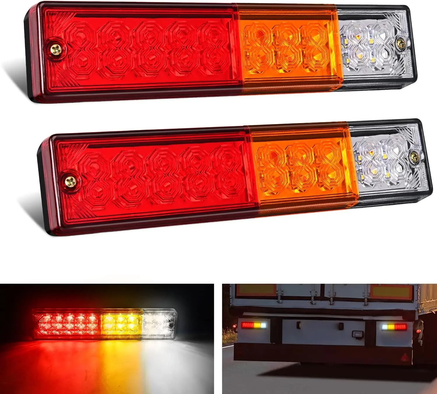 Nilight 2PCS Trailer Tail Light Bar 20LED Brake Running Turn Signals Reverse Light Tail Lights IP65 Waterproof for 10-30V Truck Trailer Caravan Van RV UTV Camper Boat  dealsforyoudays, Led Backlights, Vehicle