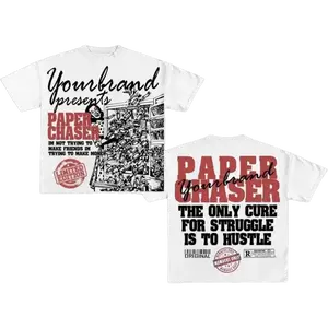 Men's Y2K "Paper Chaser" Graphic Personalized Printed Short-Sleeve Round Neck Cotton T-Shirt, Casual Menswear Streetwear Top for Summer,summervibes