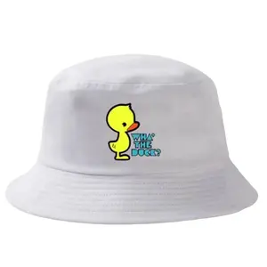 NewBreed Girl Nineties /Y2K Style WHA' THE DUCK White Bucket Hat unisex hat
