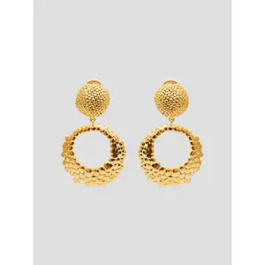 Hammered Open Hoop Clip Earrings
