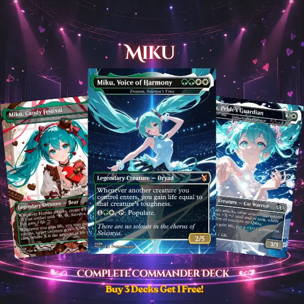 Miku Fantasy MTG Proxy Commander Deck | 100 Card Anime EDH | Proxy EDH