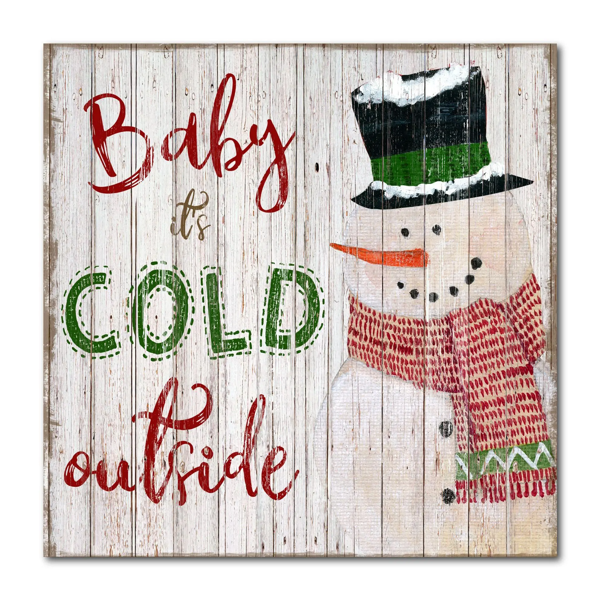 Courtside Market Baby It's Cold Snowman 16x16 C anvas