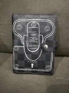 Pre-owned Louis Vuitton Canvas Small Leather Goods Damier Graphite Agenda PM Day Planner Cover