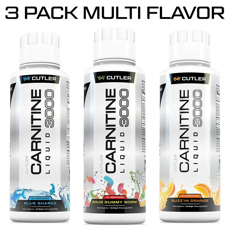 3x Cutler Nutrition Liquid Carnitine 3000, Stimulant‑Free, High Absorption Liquid Carnitine for Boost Energy, Gym Performance & Muscle Recovery