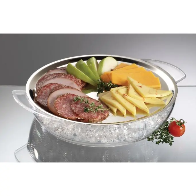 212 MAIN 2-Piece Iced Tableware Set - IC10, Stainless Steel Dinner Plates with Ice-Cooled Functionality for Food Serving, Dinner Plate, Two-Pieces