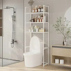 Over The Toilet Storage Rack Bathroom Organizer Shelves Cabinet Above Toilet with Adjustable Height Freestanding Shelf Space Sa