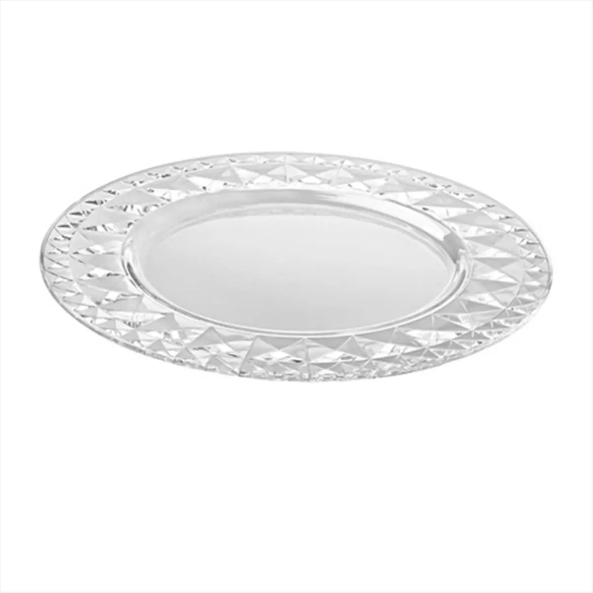 212 MAIN Solid Square Shape Carre Pattern Glass Charger Plates - 12.6x12.6x0.63 in, 5 lbs, High-Quality Gift-Ready Dishwasher Safe Tableware, Decorative Case of 2
