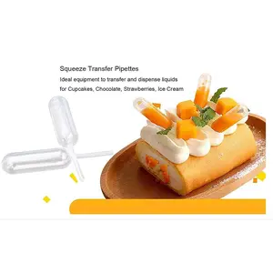 100 Pieces 4ml Food Grade Plastic Disposable Cupcake Pipettes Mini Liquid Injector