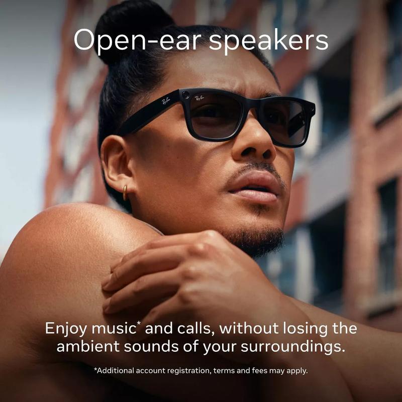 Ray-Ban Meta Wayfarer (Gen 1), Shiny Black / Clear, Large