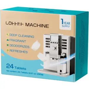Coffee Machine Cleaner Descaler Tablets, 24 Count, Unscented, Coffee Machine Descale Works With  Coffee Makers