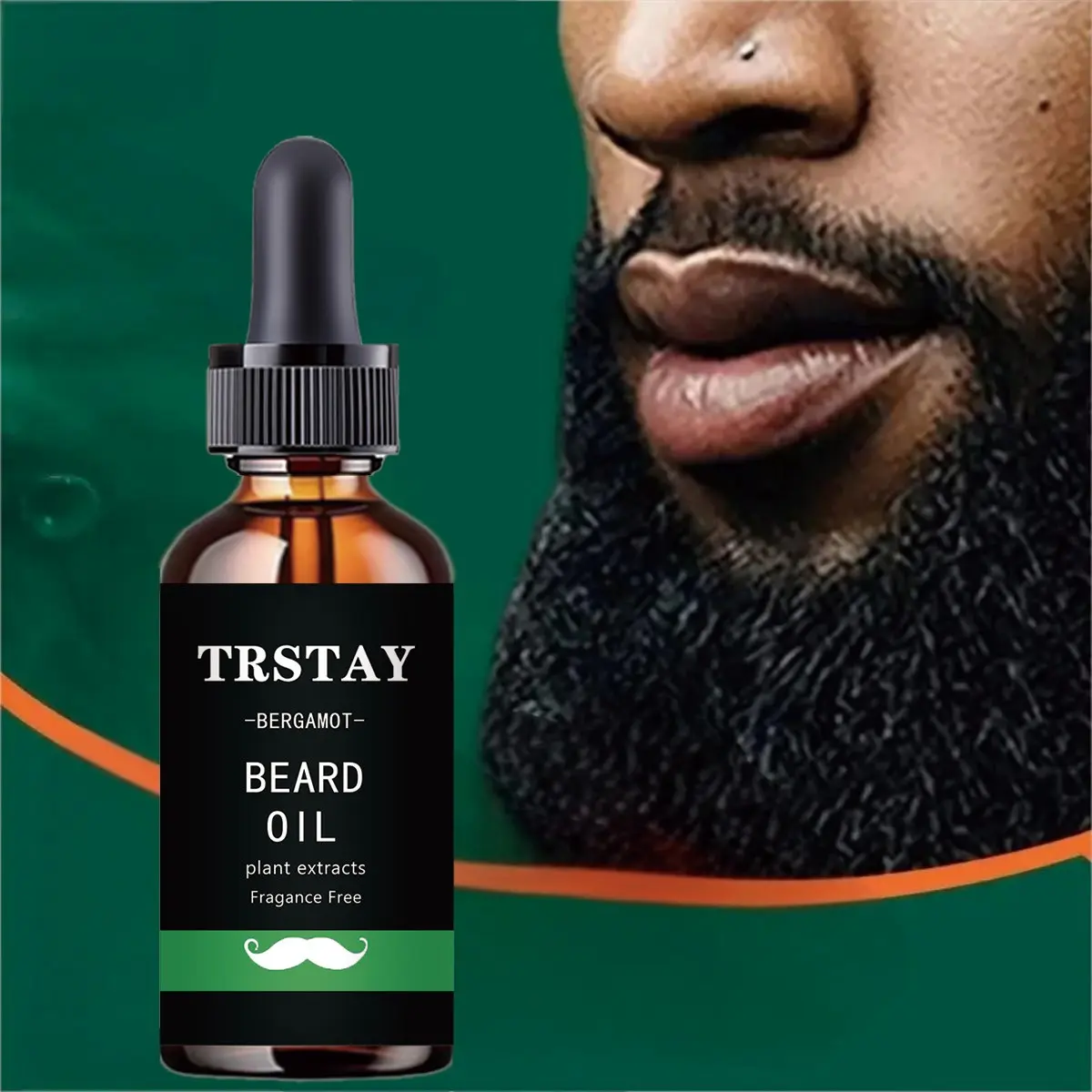 Trstest Beard Oil with Bergamot, Tea Tree Oil & Shea Butter, Natural Plant Extracts, Nourishing, Daily, Fragrance-Free, Gentle Beard Care, Liquid, Mild