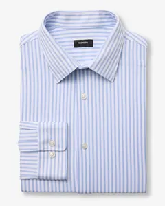 Express Slim Striped Stretch Modern Tech 1MX Dress Shirt