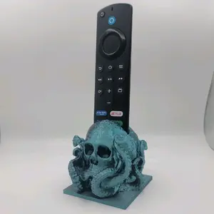OctoSkull Firestick Remote Holder - Unique Steampunk & Nautical Design, Secure Fit for Firestick Remotes, Durable & Eye-Catching Decor TV Control Gift Gothic Decorative