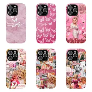 D-Dolly Parton Vintage princess Collage Phone Case |Pink Phone Case For iPhone 17 Pro Max 16 15 14 13 12 11 for Samsung S21 S22 S23 S24 S25 S26 Phone Case|Tough Phone Case|gift for him for her|Best Gift