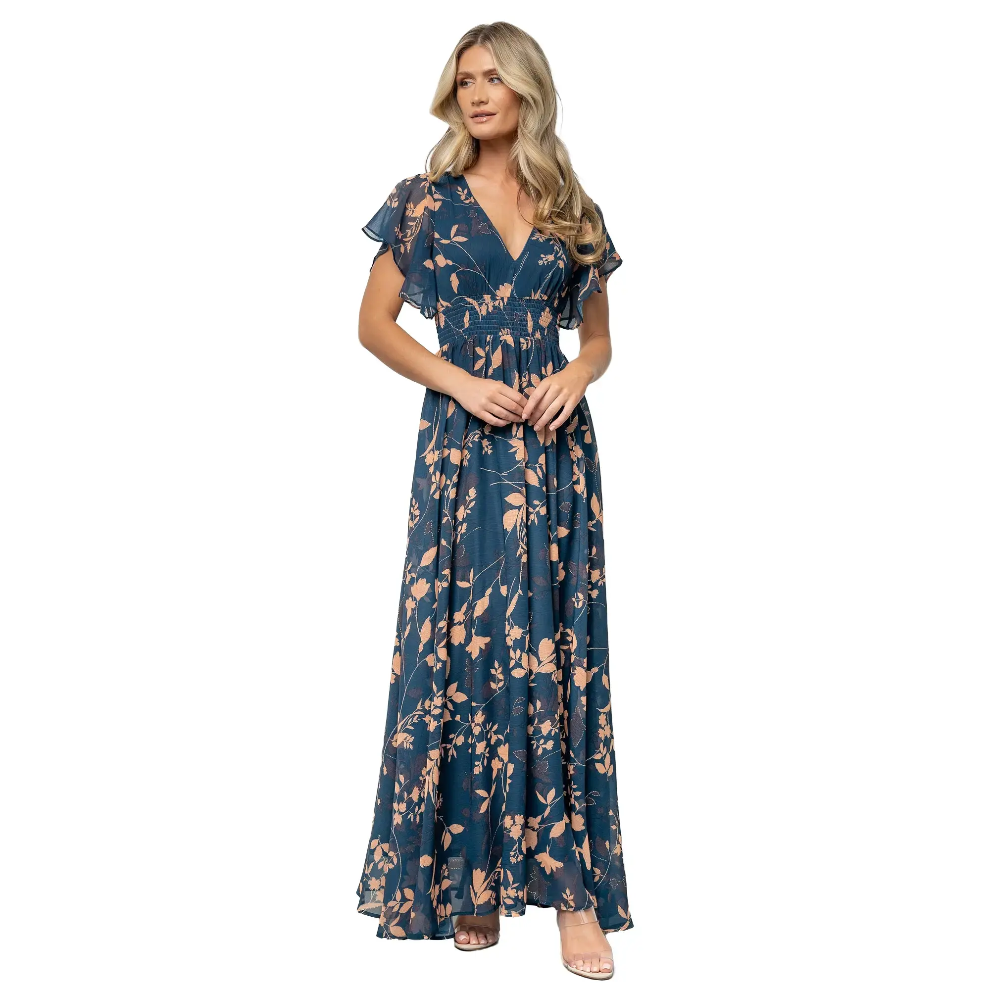 Lynlee Metallic Maxi Dress | Topaz - TikTok Shop