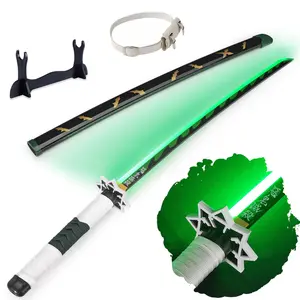 41 inches LED Light Shinazugawa Sanemi Demon Slayer Sword Cosplay with Belt & Holder Stand Display for Cosplay & Collection and Anime Fans