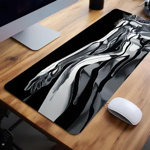 Cyberpunk Mechanical Aesthetics Pattern Mouse Pad, Non-slip Rubber Base Stitched Edge Desk Pad, Desk Accessory, Office Desk Accessories, Large Gaming Mouse Pad for Office Desk Laptop Desktop