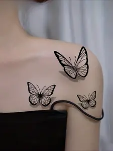 1 sheet Realistic 3D Butterfly Tattoo Sticker Temporary Fake Tattoo - Waterproof, Long-Lasting, and Easy to Apply - Perfect for Arm and Body Decoration