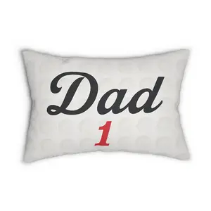 Golf Ball Dad Lumbar Pillow, Father's Day Gift, Customizable Sofa Decor, Number 1 Golfer Cushion, Personalized Name Nickname Pillow, Golf