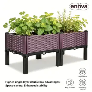 ennva elevated flower bed with stand, garden planter box with legs, used for growing vegetables and flowers, suitable for indoor and outdoor plant fences, balcony and garden supplies