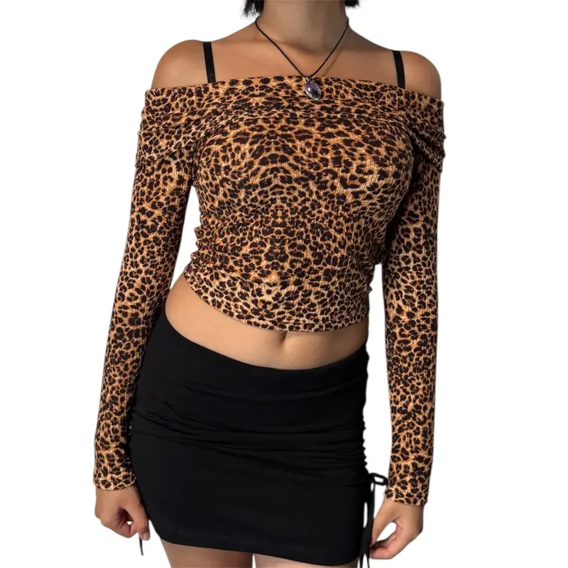 off the shoulder leopard too - TikTok Shop