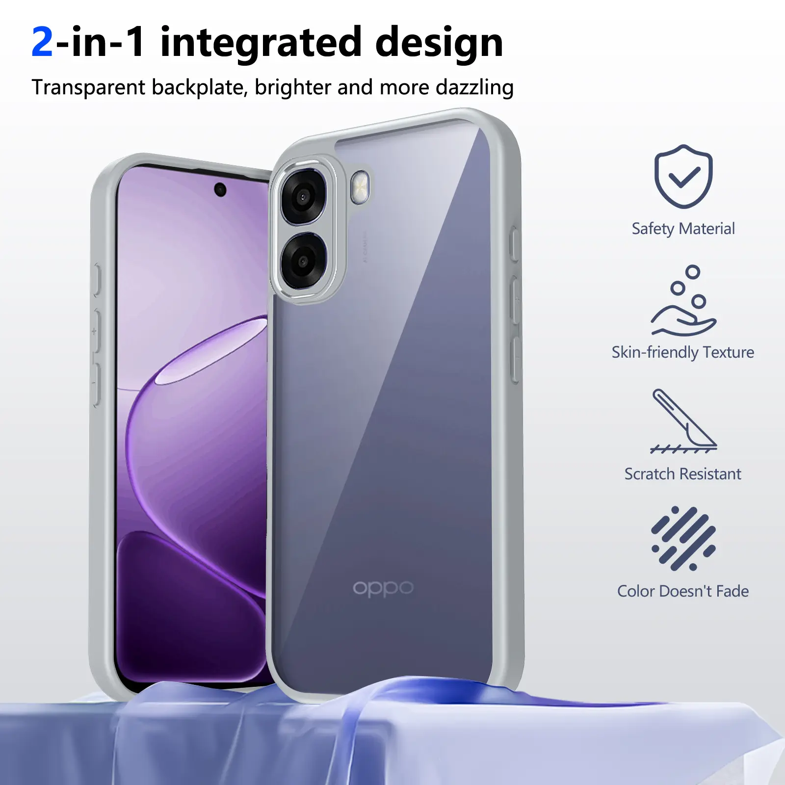 Oppo A6x Cph2823 Cph2819 Case, Protective Durable Shockproof Silicone  Bumper, Air Cushion, Clear Matte Back Cover, Hard Phone Case for Oppo A6x  4g 5g - TikTok Shop