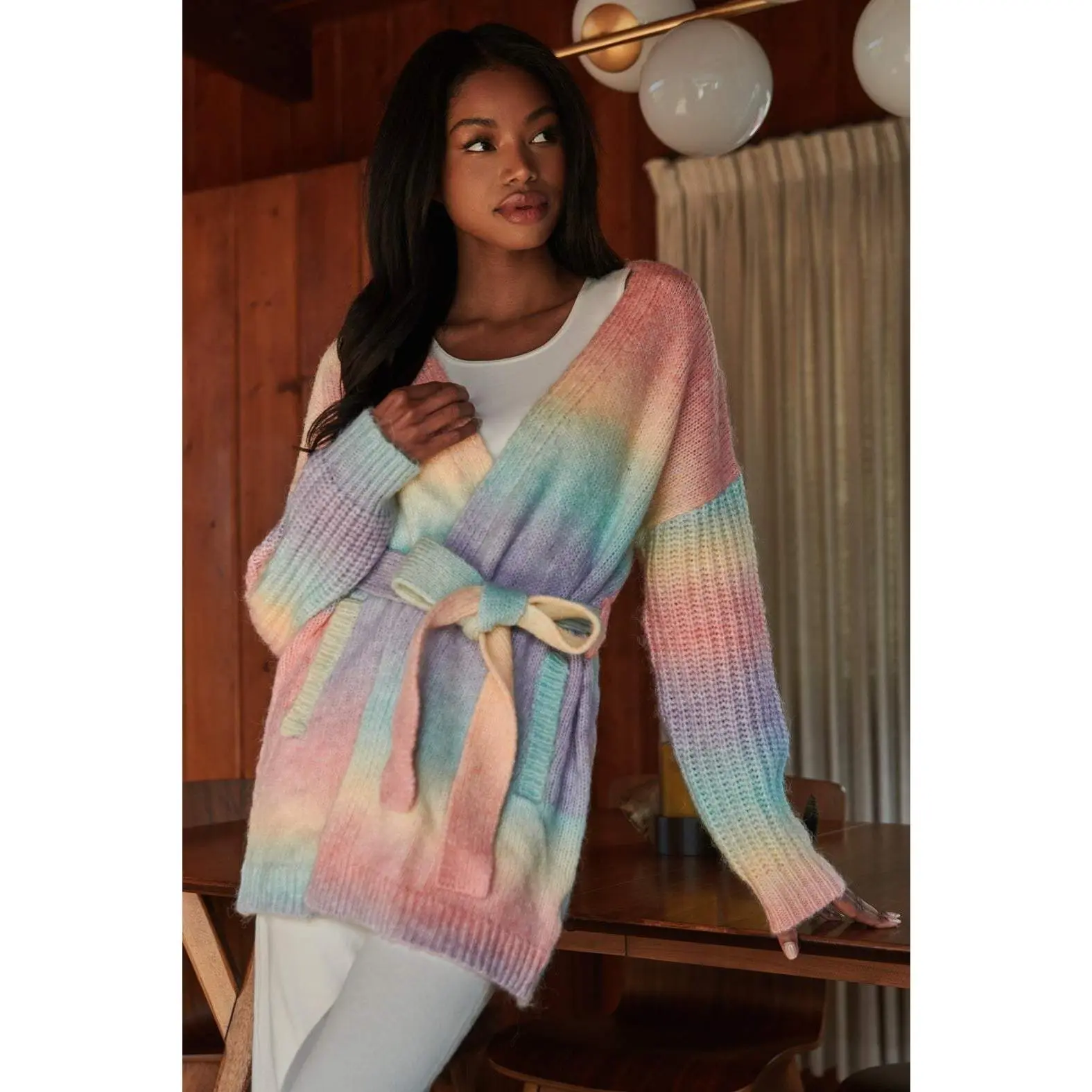 Cielo Rainbow Knit Robe Cardigan
