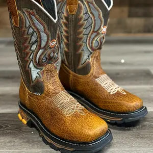 Mens 3024 Shoulder Miel Work Boots Comfortable and Durable Ranch Botas de Trabajo Soft Toe Western Working Gear
