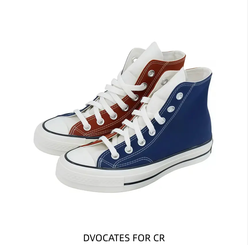Classic mismatched two-color high-cut athletic shoes, textured cream rubber outsole provides reliable anti-slip grip daily