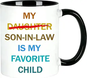 Mother in Law Mothers Day Gifts, My Son in Law is My Favorite Child Mug, Funny Gifts for Mother-in-Law or Father-in-Law, Funny Mug for Birthday Christmas Mother's Day Father's Day, 11 Oz