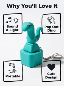 Sound-Activated Lizard Keychain, Rechargeable Stress Relief Toy, Cute Cartoon Design, Portable Adult Keyboard Clicker, Sensory Stimulation