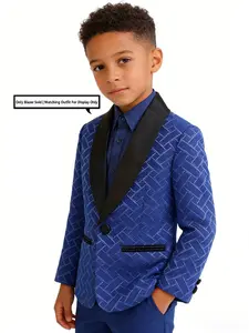 Boys' Luxury Colorblock Lapel Suit Jacket Blazer, Wedding Page Boy Formal Wear, Perfect for Church, Holidays, Celebrations, Birthdays, Party, Gentlemen's Attire