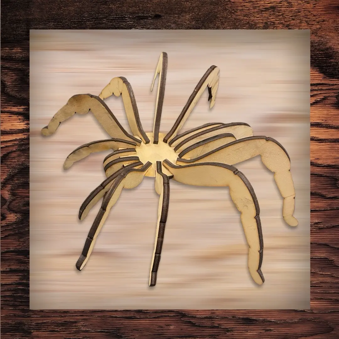 Wooden Spider 3d puzzle Educational Game home decor spooky