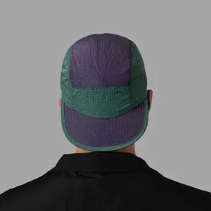 Summer Quick-Dry Breathable Bucket Hat Unisex Flat Brim Color Block Outdoor Sun Protection Five-Panel Baseball Cap