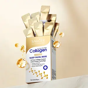 Collagen Sleep Mask, Moisturizing Facial Mask, 20pcs Night Repair Face Mask, Easy Absorption, Non-lrritating, Unisex, Portable, No Wash Needed