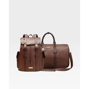 Bodega Explorer Rolling Duffle Set in Brown