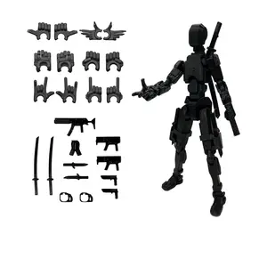 Assembed 3D Printed 5.54'' Stick 13 Action Figure, Multi-Jointed Titan13, Articulated T13 Desktop Decoration,12 in 1 d13 Accessories Best Birthday Festival Gift