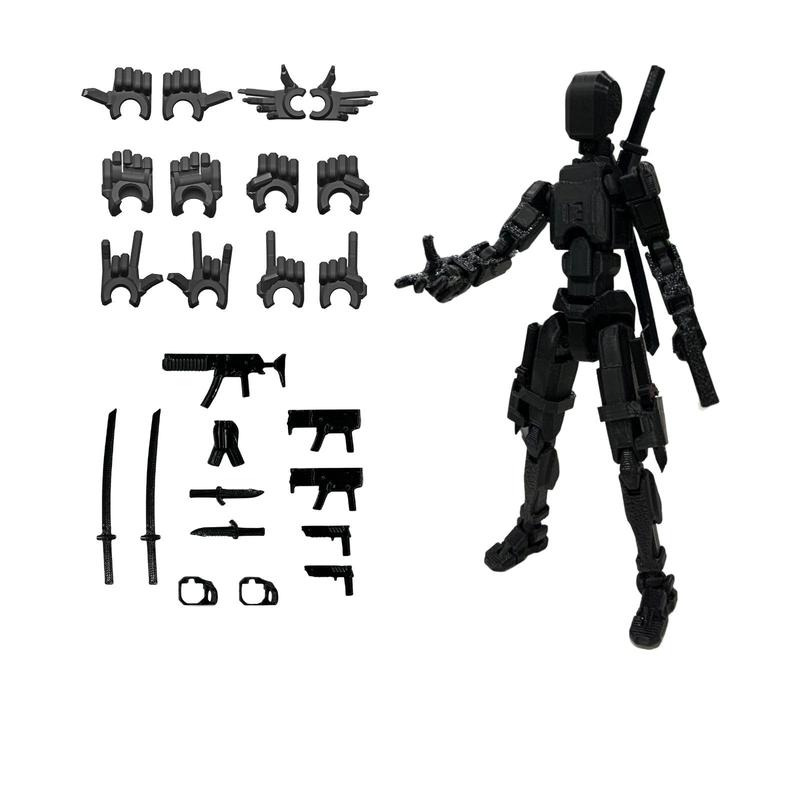 Assembed 3D Printed 5.54'' Stick 13 Action Figure, Multi-Jointed Titan13, Articulated T13 Desktop Decoration,12 in 1 d13 Accessories Best Birthday Festival Gift