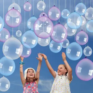130 Pcs Iridescent Transparent Balloons Clear Blue Purple Balloons Under The Sea Party Decorations Clear Bubble Mermaid Party Decoration For Birthday Wedding Supplies (10 Inch, 5 Inch)
