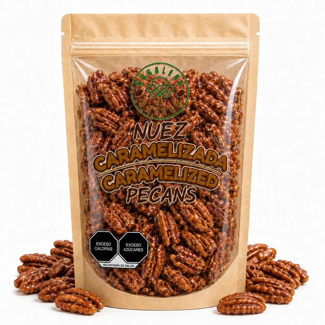 GALECA Caramelized Pecans 100 g | Nuez Pecana Caramelizada | Sweet & Crunchy Pecan Snack for Desserts, Salads, Yogurt, Baking & More