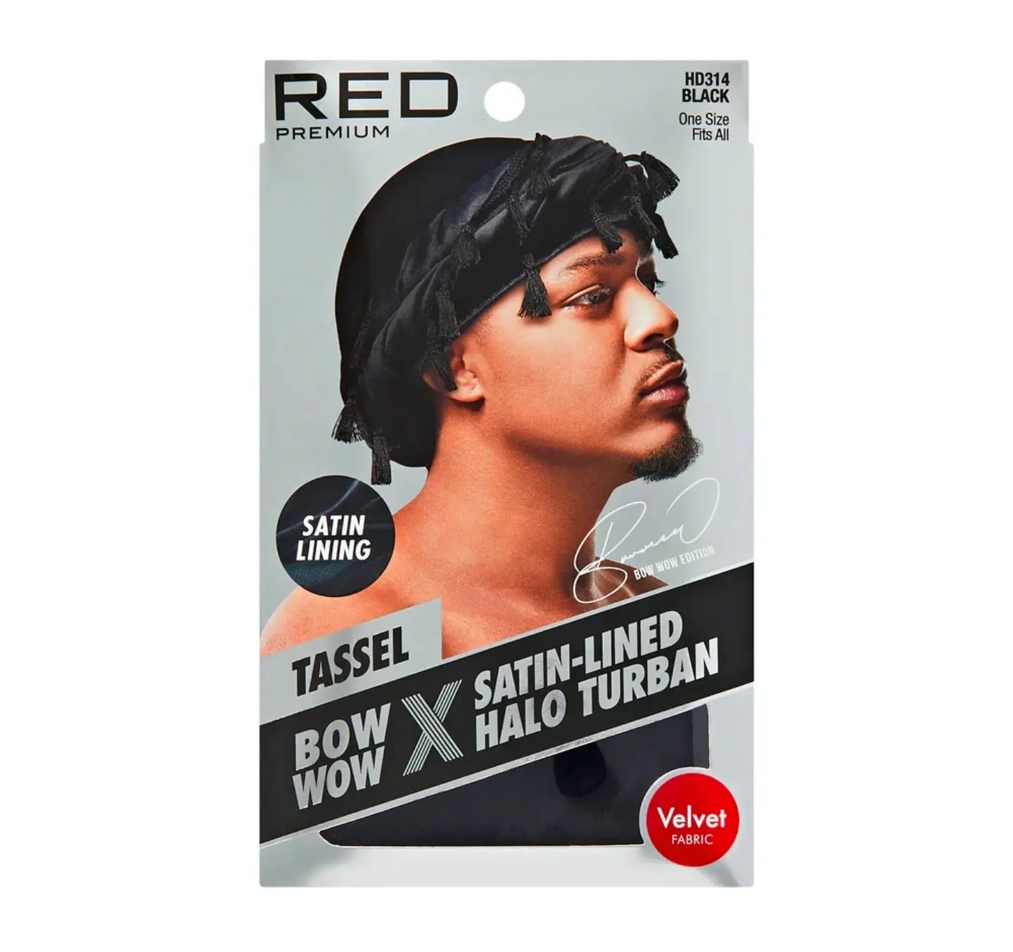 Red tassel halo turban
