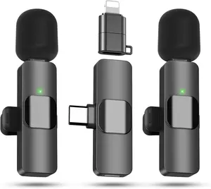 2 Pack Wireless Lavalier Microphone for iPhone & Android – Noise Reduction Lapel Mic, Plug & Play Mini Mic for Video Recording, Interviews, Podcast, Vlog, YouTube Audio Smartphone