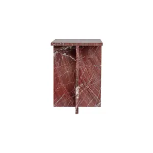 Blair Accent Table Rosso Levanto Marble