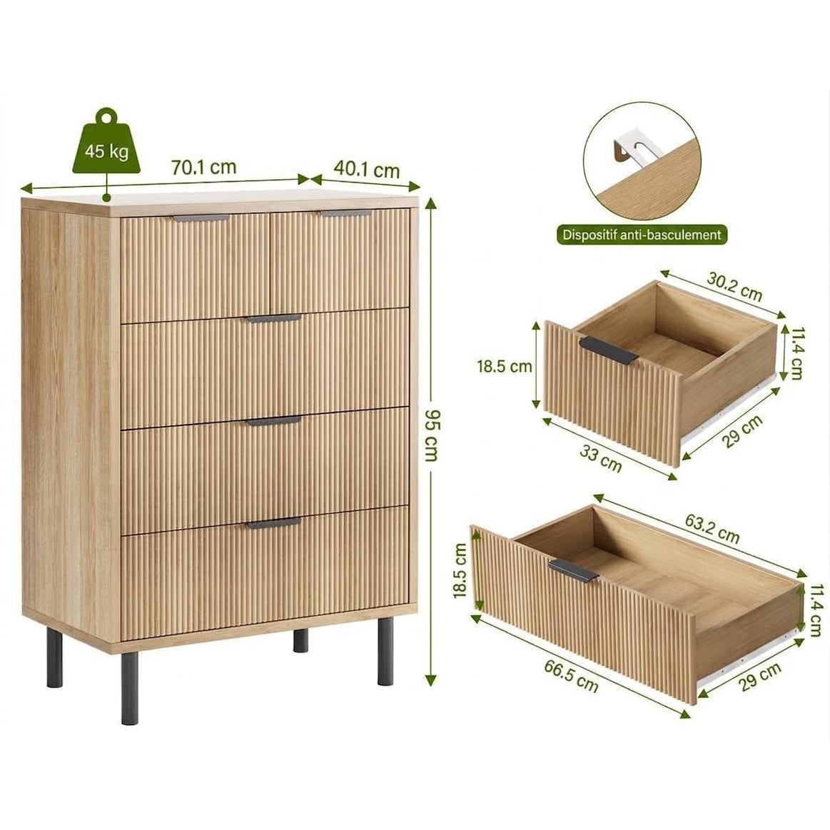Modern Fluted 5 Drawer Wooden Dresser, Tall Bedroom Storage Chest with Metal Legs, Spacious Deep Organizer Cabinet with Anti-Tipping Safety Feature, Multipurpose Furniture for Hallway Nursery Closet, White & Black Available,dorm essentials,home decor Draw Modern Fluted 5 Drawer Wooden Dresser, Tall Bedroom Storage Chest with Metal Legs, Spacious Deep Organizer Cabinet with Anti-Tipping Safety Feature, Multipurpose Furniture for Hallway Nursery Closet, White & Black Available,dorm essentials,home decor Draw