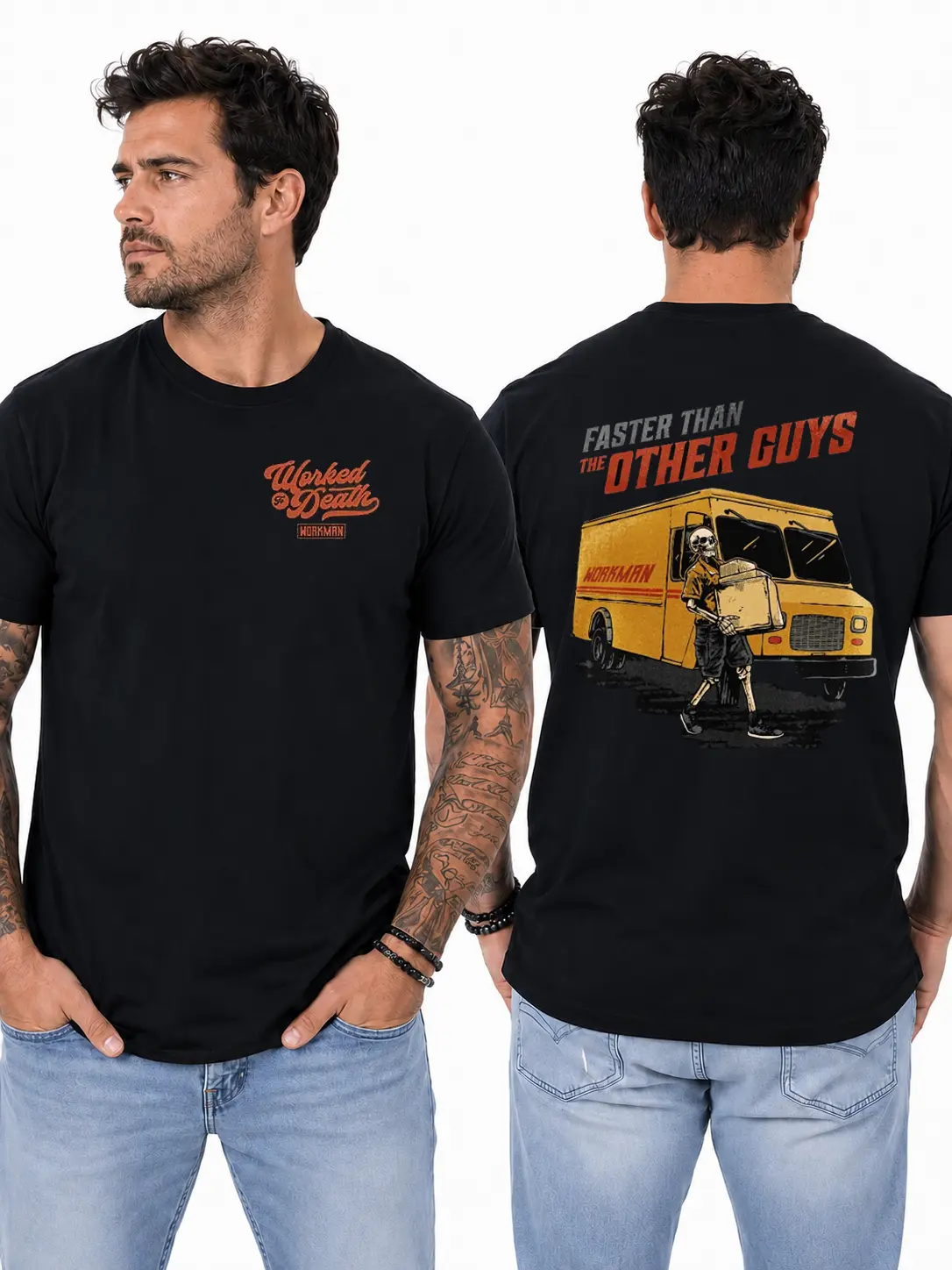Delivery Driver T-Shirt, Parcel Courier with Step Van & Package Graphic Design, Work Shirt for Delivery Workers and Route Drivers, Gift for Couriers or Shipping Crew Members
