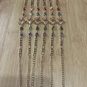 Blue  Evil Eye Spider  Moon Fashion Anklet