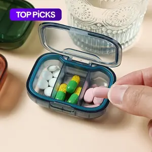 1Pcs Mini Pill Storage Box - Ultra-Compact, 3-Grid, Dustproof Weekly Medicine Organizer, Vitamin Organizer and Secure Tablet Container for Easy Daily Doses - Portable and Lightweight Design for Travel or Home Use