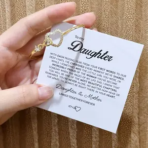 To My Daughter Forever Connected Bracelet Infinity Heart Design High-Quality Jewelry for Milestone Celebrations