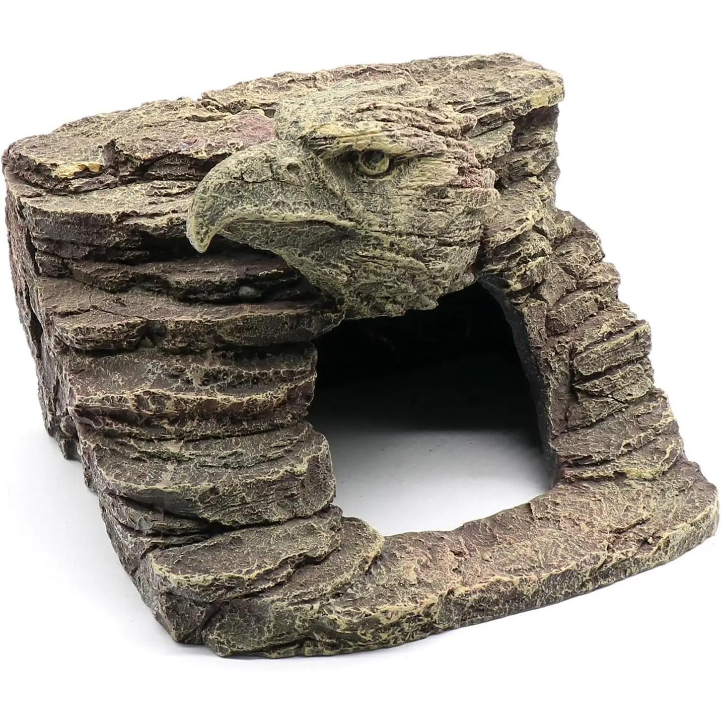 Medium Type-D Reptile Basking Platform & Hide Cave for Snakes, Lizards, Small Amphibians (Home & Party Supply Accessory), Type D（Medium）, Hiding Place