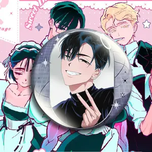 Alien Stage Round Brooch Tinplate Hyuna Sua TILL IVAN Brooches Cartoon Mizi Luka Badge Pins Backpack Hat Accessories Friend Gift